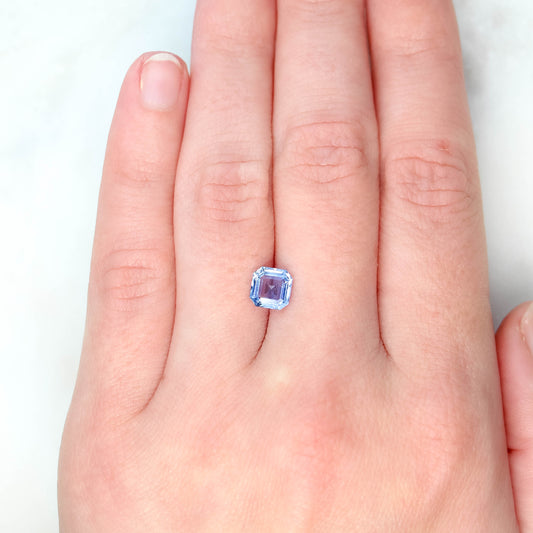 1.34 Carat Cornflower Blue Asscher Cut Sapphire - Inventory Code BAS134 - Midwinter Co. Alternative Bridal Rings and Modern Fine Jewelry