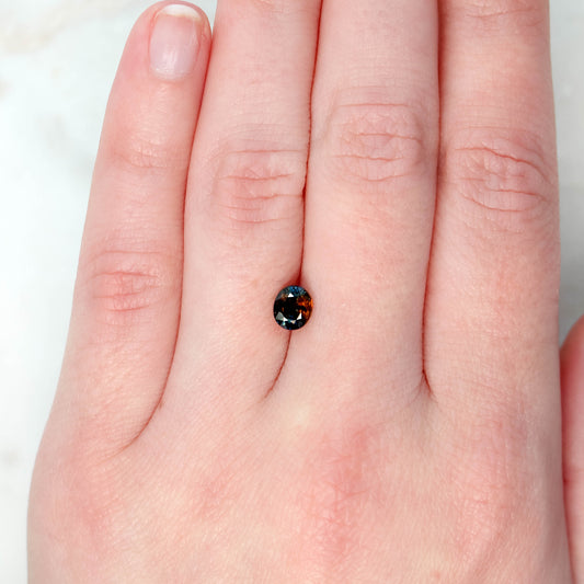 1.14 Carat Bicolor Blue and Orange Oval Sapphire for Custom Work - Inventory Code BBOS114 - Midwinter Co. Alternative Bridal Rings and Modern Fine Jewelry