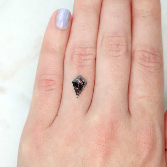 1.55 Carat Black Kite Salt and Pepper Diamond for Custom Work - Inventory Code BCK155 - Midwinter Co. Alternative Bridal Rings and Modern Fine Jewelry