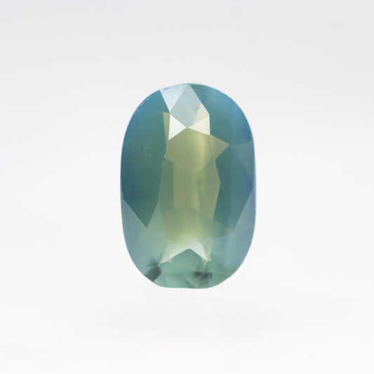 1.18 Carat Misty Teal Elongated Oval Sapphire for Custom Work - Inventory Code BCOS118 - Midwinter Co. Alternative Bridal Rings and Modern Fine Jewelry