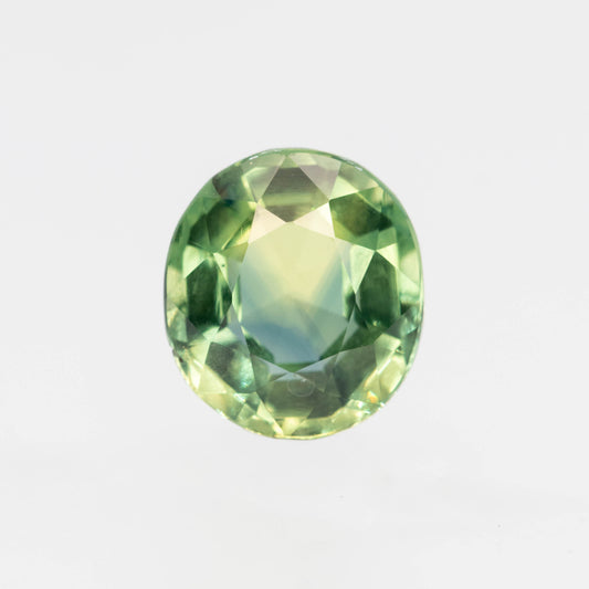 CAELEN (J) 2.18 Carat Yellow-Green Oval Sapphire for Custom Work - Inventory Code MCOS218 - Midwinter Co. Alternative Bridal Rings and Modern Fine Jewelry