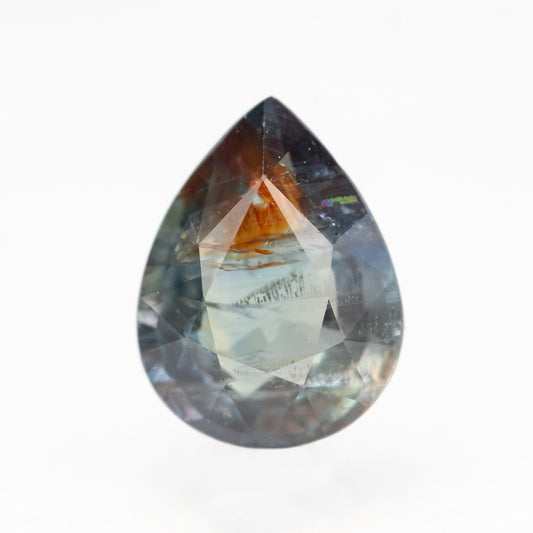 2.95 Carat Dark Blue and Orange Pear Sapphire for Custom Work - Inventory Code BCP295 - Midwinter Co. Alternative Bridal Rings and Modern Fine Jewelry
