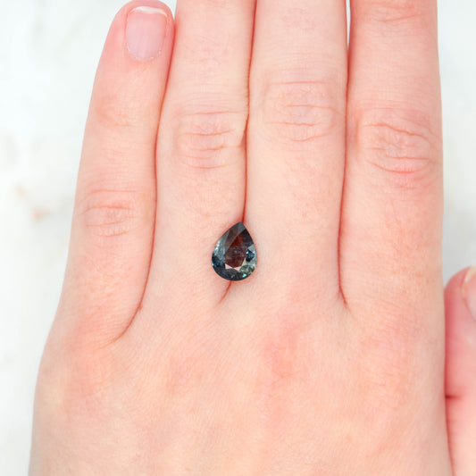 2.95 Carat Dark Blue and Orange Pear Sapphire for Custom Work - Inventory Code BCP295 - Midwinter Co. Alternative Bridal Rings and Modern Fine Jewelry