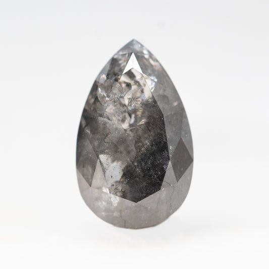 3.02 Carat Pear Black Salt and Pepper Diamond for Custom Work - Inventory Code BCP302 - Midwinter Co. Alternative Bridal Rings and Modern Fine Jewelry