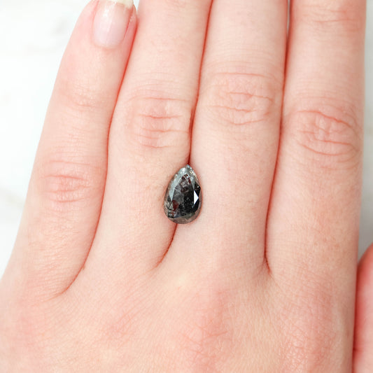 3.02 Carat Pear Black Salt and Pepper Diamond for Custom Work - Inventory Code BCP302 - Midwinter Co. Alternative Bridal Rings and Modern Fine Jewelry