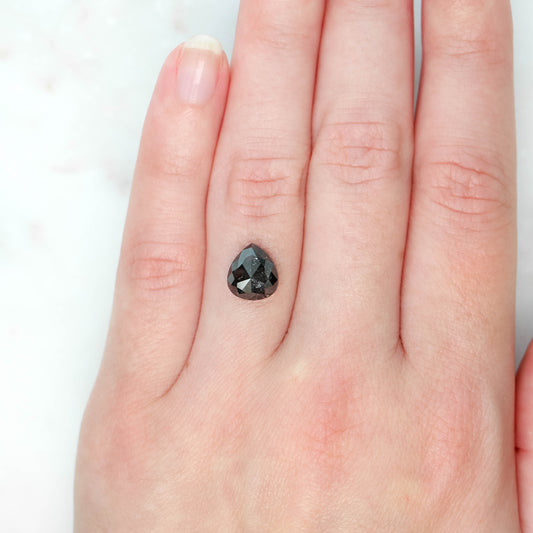 3.03 Carat Black Salt and Pepper Pear Diamond for Custom Work - Inventory Code BCP303 - Midwinter Co. Alternative Bridal Rings and Modern Fine Jewelry