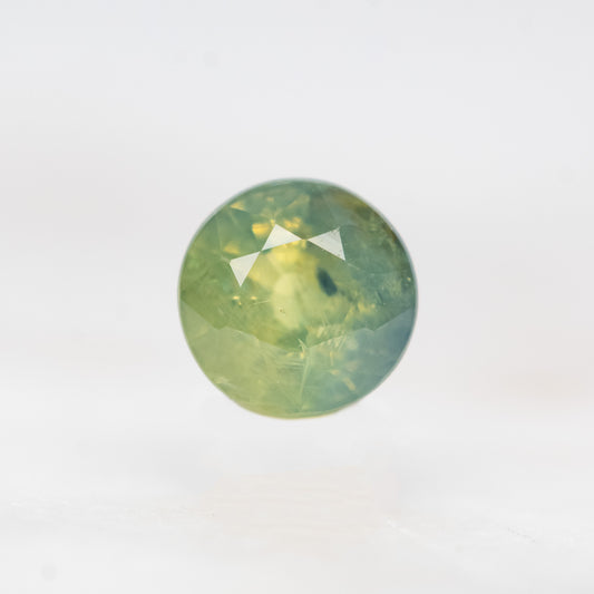 0.85 Carat Bicolor Green and Blue Round Sapphire for Custom Work - Inventory Code BCRS085 - Midwinter Co. Alternative Bridal Rings and Modern Fine Jewelry