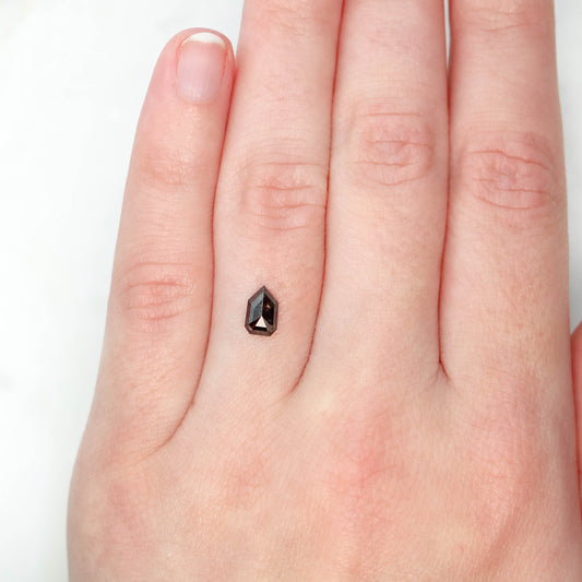 0.79 Carat Geometric Shield Black Salt and Pepper Diamond - Inventory Code BCS079 - Midwinter Co. Alternative Bridal Rings and Modern Fine Jewelry