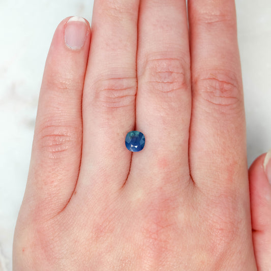 1.36 Carat Blue Cushion Cut Sapphire for Custom Work - Inventory Code BCS136 - Midwinter Co. Alternative Bridal Rings and Modern Fine Jewelry