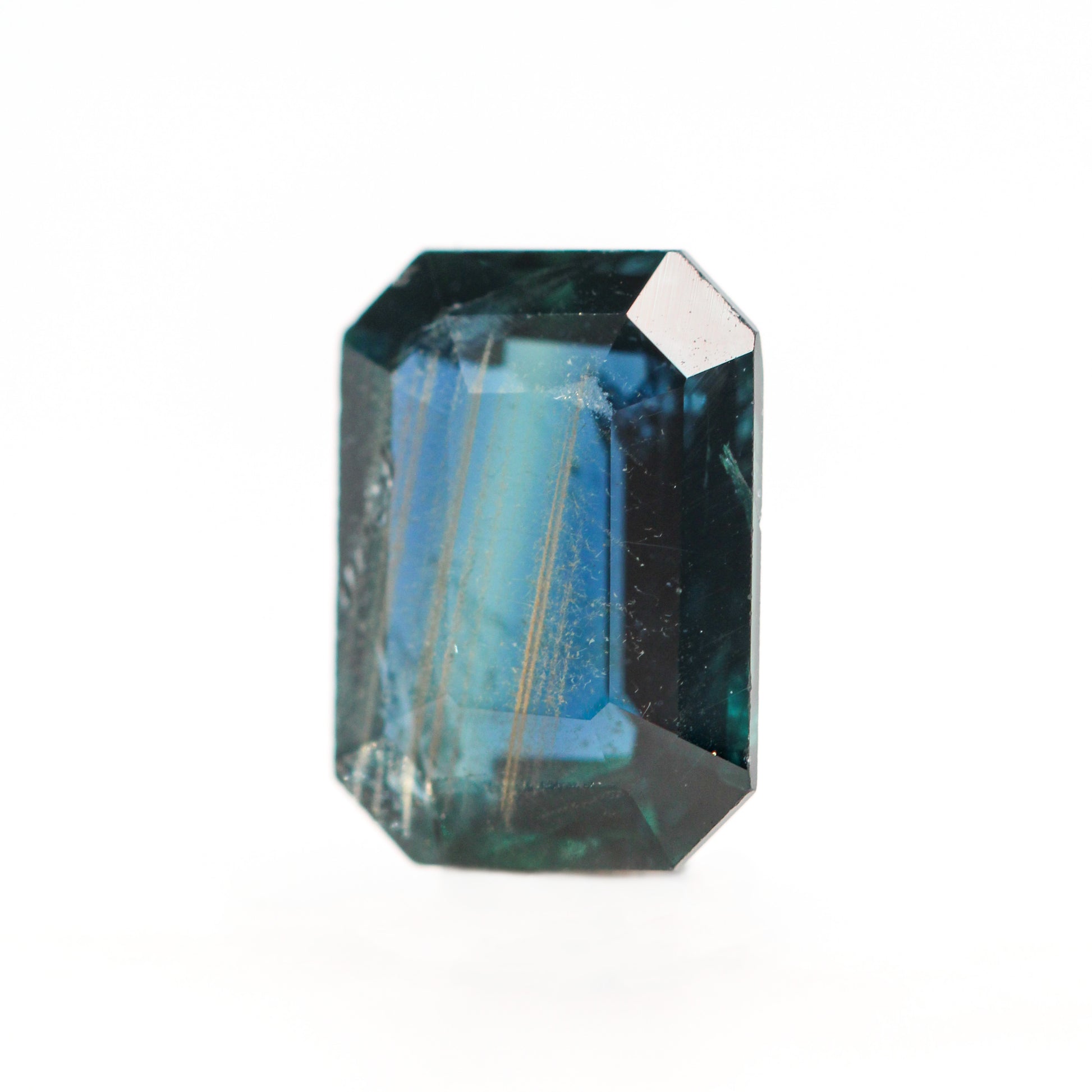 2.20 Carat Emerald Cut Teal Iolite for Custom Work - Inventory Code BEI220 - Midwinter Co. Alternative Bridal Rings and Modern Fine Jewelry