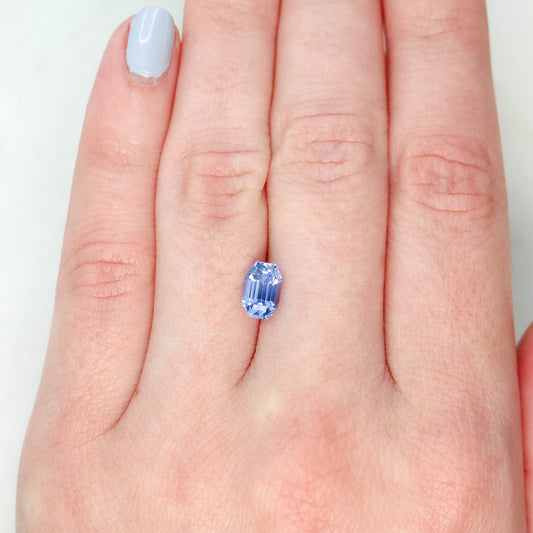 1.85 Carat Emerald Cut Cornflower Blue Sapphire for Custom Work - Inventory Code BES185 - Midwinter Co. Alternative Bridal Rings and Modern Fine Jewelry