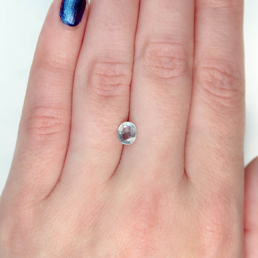 0.97 Carat Blue-Gray Oval Sapphire for Custom Work - Inventory Code BGOS097