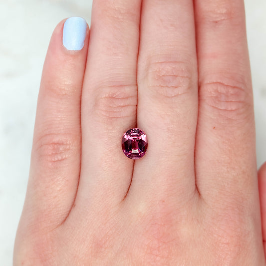 2.75 Carat Light Burgundy Oval Garnet for Custom Work - Inventory Code BOG275 - Midwinter Co. Alternative Bridal Rings and Modern Fine Jewelry