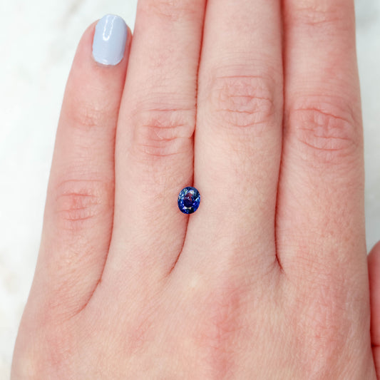 0.73 Carat Blue Oval Montana Sapphire for Custom Work - Inventory Code BOS073 - Midwinter Co. Alternative Bridal Rings and Modern Fine Jewelry