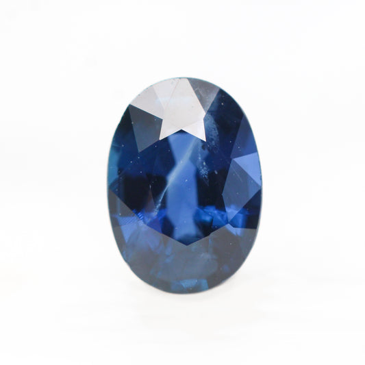 0.91 Carat Deep Blue Oval Sapphire for Custom Work - Inventory Code BOS091 - Midwinter Co. Alternative Bridal Rings and Modern Fine Jewelry