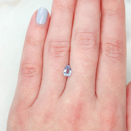 0.72 Carat Light Blue Pear Sapphire for Custom Work - Inventory Code BPS072 - Midwinter Co. Alternative Bridal Rings and Modern Fine Jewelry