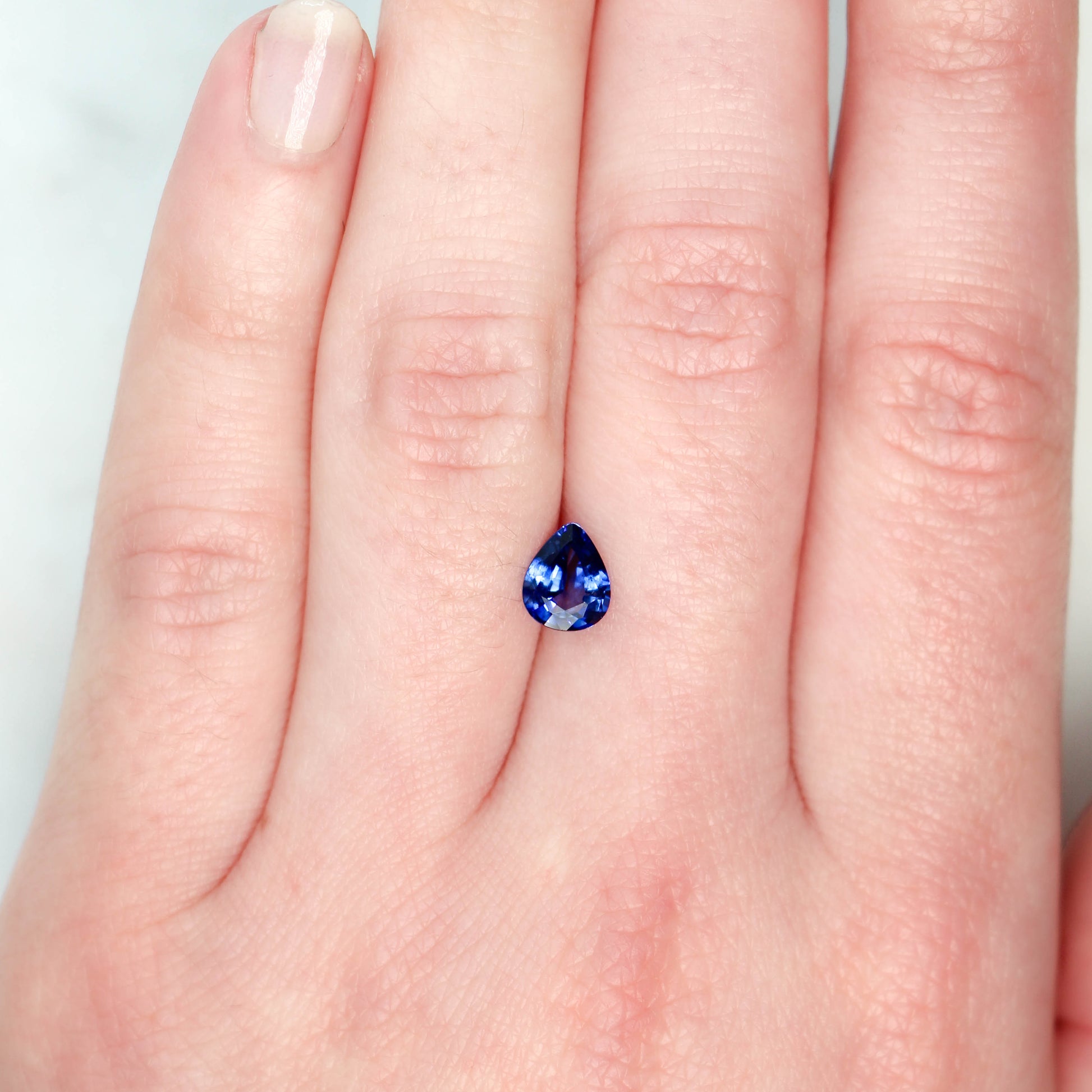 1.00 Carat Ceylon Blue Pear Sapphire for Custom Work - Inventory Code BPS100 - Midwinter Co. Alternative Bridal Rings and Modern Fine Jewelry