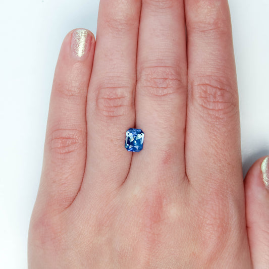 1.50 Carat Blue Emerald Cut Sapphire for Custom Work - Inventory Code BRES150 - Midwinter Co. Alternative Bridal Rings and Modern Fine Jewelry