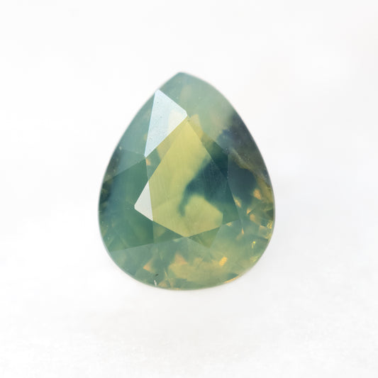 0.91 Carat Pear Bicolor Teal Sapphire for Custom Work - Inventory Code BTSP091 - Midwinter Co. Alternative Bridal Rings and Modern Fine Jewelry