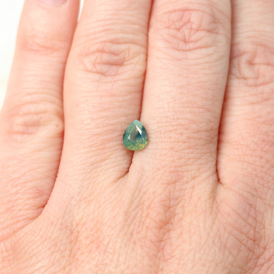 0.91 Carat Pear Bicolor Teal Sapphire for Custom Work - Inventory Code BTSP091 - Midwinter Co. Alternative Bridal Rings and Modern Fine Jewelry
