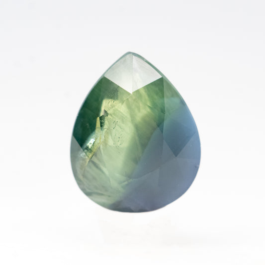 2.01 Carat Bicolor Blue and Green Pear Sapphire for Custom Work - Inventory Code BTPS201 - Midwinter Co. Alternative Bridal Rings and Modern Fine Jewelry