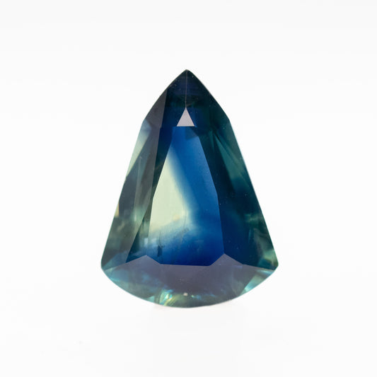 (to be listed) 2.05 Carat Bicolor Teal Shield Sapphire for Custom Work - Inventory Code BTSS205 - Midwinter Co. Alternative Bridal Rings and Modern Fine Jewelry