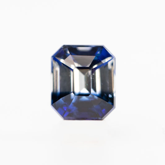 1.04 Carat Bicolor Clear Blue Emerald Cut Sapphire for Custom Work - Inventory Code CBES104 - Midwinter Co. Alternative Bridal Rings and Modern Fine Jewelry