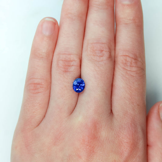 2.02 Carat Cobalt Blue Oval Sapphire for Custom Work - Inventory Code CBOS202 - Midwinter Co. Alternative Bridal Rings and Modern Fine Jewelry