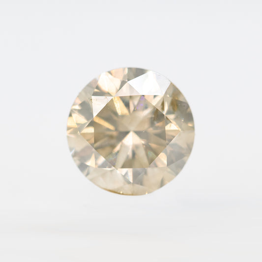 2.01 Carat Round Light Gray Champagne Salt and Pepper Diamond for Custom Work - Inventory Code CCR201 - Midwinter Co. Alternative Bridal Rings and Modern Fine Jewelry