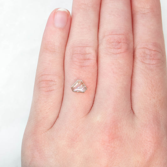 0.95 Clear Salt and Pepper Shield Diamond for Custom Work - Inventory Code CCS095 - Midwinter Co. Alternative Bridal Rings and Modern Fine Jewelry