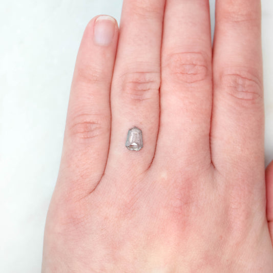 1.00 Carat Clear Geometric Shield Cut Salt and Pepper Diamond for Custom Work - Inventory Code CCS099 - Midwinter Co. Alternative Bridal Rings and Modern Fine Jewelry