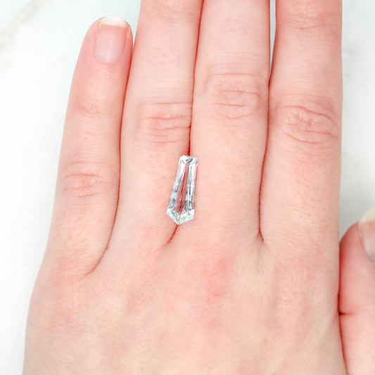 2.49 Carat Shield Cut Aquamarine for Custom Work - Inventory Code CSA249 - Midwinter Co. Alternative Bridal Rings and Modern Fine Jewelry