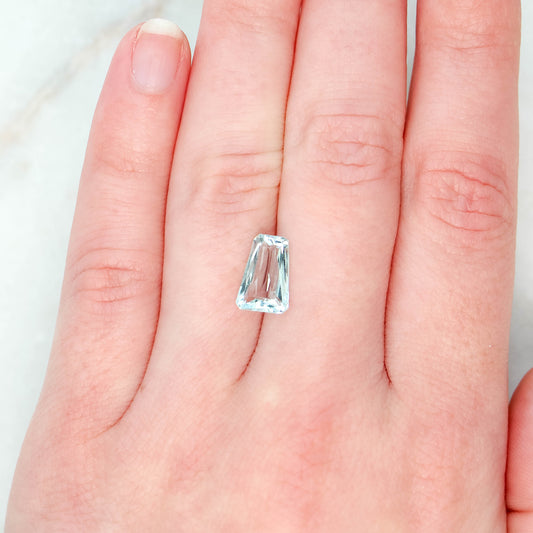 2.07 Carat Clear Trapezoid Aquamarine for Custom Work - Inventory Code CTA207 - Midwinter Co. Alternative Bridal Rings and Modern Fine Jewelry
