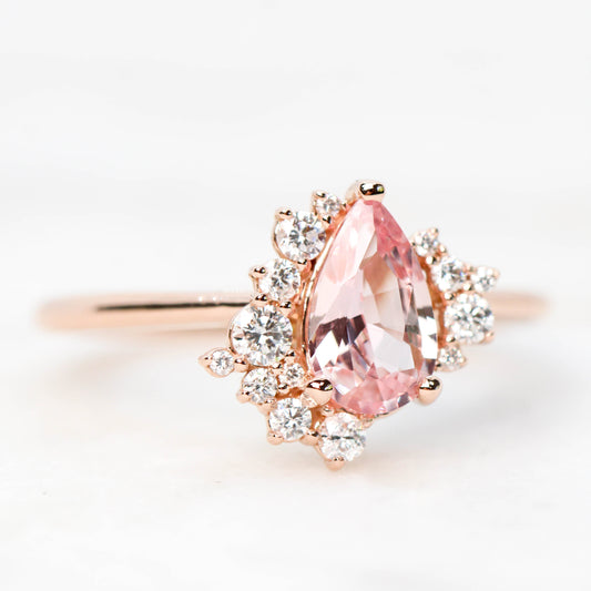 Project: Custom Orion Ring with 1 Carat Pink Pear Sapphire and White Diamond Accents in 14k - Midwinter Co. Alternative Bridal Rings and Modern Fine Jewelry