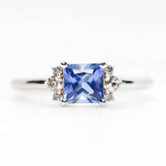 Project: Custom Loren Ring with a 1 Carat Princess Cut Blue Sapphire and White Accent Diamonds in 14k - Midwinter Co. Alternative Bridal Rings and Modern Fine Jewelry
