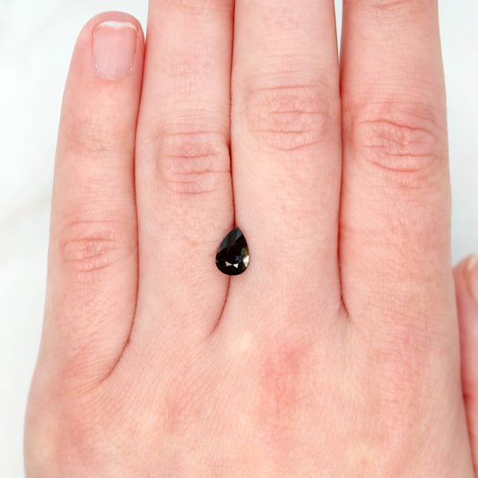 1.00 Carat Dark Brown Pear Sapphire for Custom Work - Inventory Code DBPS100 - Midwinter Co. Alternative Bridal Rings and Modern Fine Jewelry