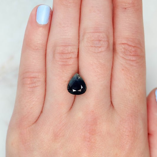 4.30 Carat Dark Blue Pear Sapphire for Custom Work - Inventory Code DBPS430 - Midwinter Co. Alternative Bridal Rings and Modern Fine Jewelry
