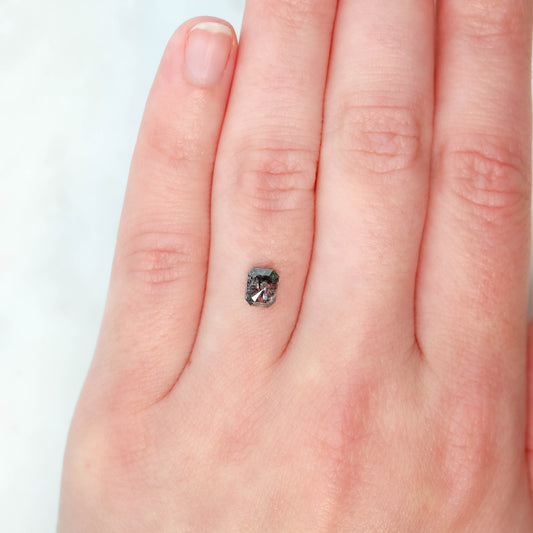 0.88 Carat Dark and Clear Emerald Cut Salt and Pepper Diamond for Custom Work - Inventory Code DCEC088 - Midwinter Co. Alternative Bridal Rings and Modern Fine Jewelry