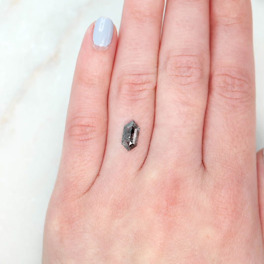 1.36 Carat Dark and Clear Elongated Hexagon Diamond for Custom Work - Inventory Code DCH136 - Midwinter Co. Alternative Bridal Rings and Modern Fine Jewelry