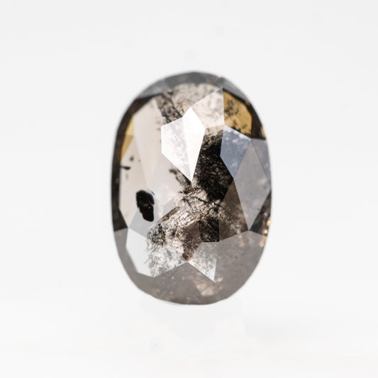 1.26 Carat Dark and Clear Oval Salt and Pepper Diamond for Custom Work - Inventory Code DCO126 - Midwinter Co. Alternative Bridal Rings and Modern Fine Jewelry