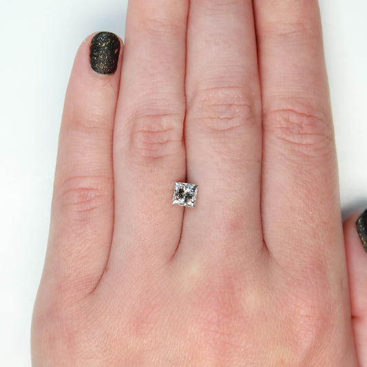 1.09 Carat Princess Cut Charcoal Salt and Pepper Diamond for Custom Work - Inventory Code DCP109 - Midwinter Co. Alternative Bridal Rings and Modern Fine Jewelry