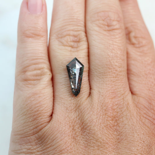 2.68 Carat Shield Cut Clear Salt and Pepper Diamond for Custom Work - Inventory Code DCS268 - Midwinter Co. Alternative Bridal Rings and Modern Fine Jewelry