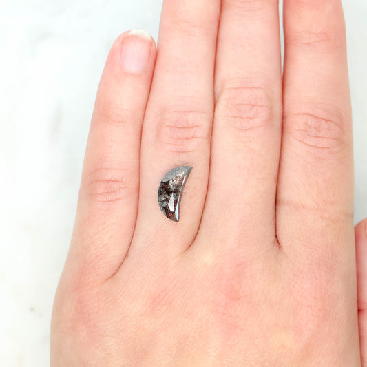 2.73 Carat Dark Gray Salt and Pepper Crescent Diamond for Custom Work - Inventory Code DSC273 - Midwinter Co. Alternative Bridal Rings and Modern Fine Jewelry