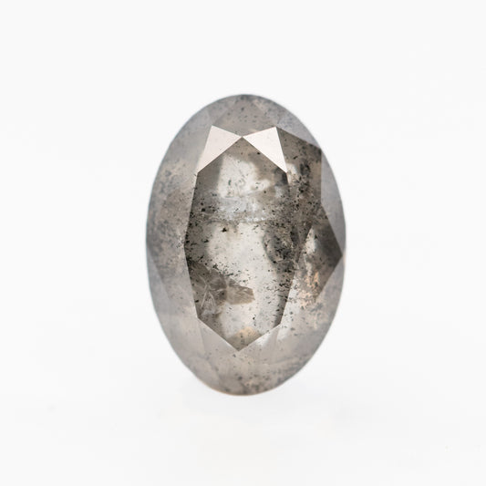 3.70 Carat Dark Gray Oval Salt and Pepper Diamond for Custom Work - Inventory Code DSO370 - Midwinter Co. Alternative Bridal Rings and Modern Fine Jewelry