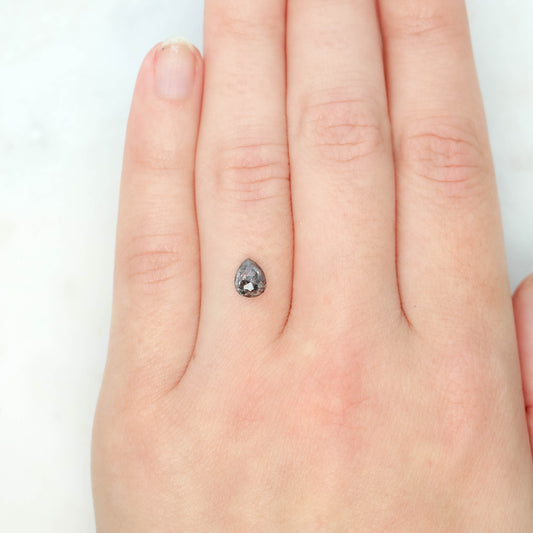 0.99 Carat Dark Gray Pear Diamond for Custom Work - Inventory Code DSP099 - Midwinter Co. Alternative Bridal Rings and Modern Fine Jewelry