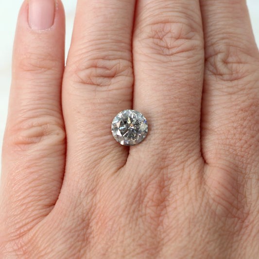 3.14 Carat Round Champagne Gray Salt and Pepper Diamond for Custom Work - Inventory Code DSR314 - Midwinter Co. Alternative Bridal Rings and Modern Fine Jewelry