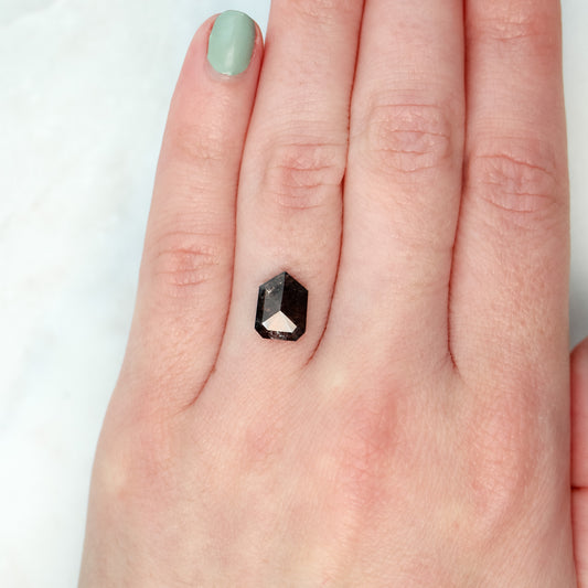 2.18 Carat Black Salt and Pepper Shield Diamond for Custom Work - Inventory Code DSS218 - Midwinter Co. Alternative Bridal Rings and Modern Fine Jewelry