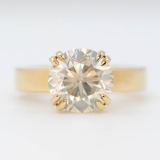 Daphne Ring with a 4.01 Carat Certified Bright Champagne Round Diamond - Ready to Size and Ship