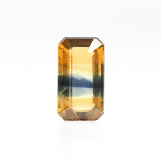 1.21 Carat Bicolor Blue and Yellow Emerald Cut Madagascar Sapphire for Custom Work - Inventory Code EBYS121 - Midwinter Co. Alternative Bridal Rings and Modern Fine Jewelry