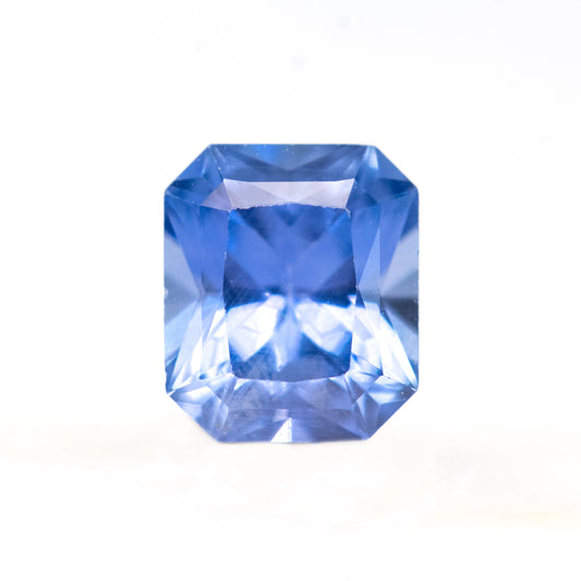 0.81 Carat Radiant Emerald Cut Cornflower Blue Sapphire for Custom Work - Inventory Code ECBS081 - Midwinter Co. Alternative Bridal Rings and Modern Fine Jewelry